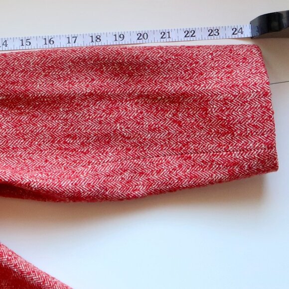 Ellen Tracey Red Herringbone Wool Single-breasted Blazer Coat Classic Office 14 - Picture 11 of 14